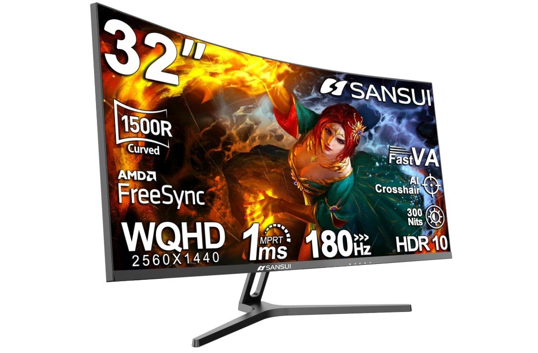 SANSUI 32-Inch Curved Gaming Monitor